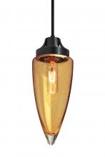  1JT-SULUAM-BK - Besa, Sulu Cord Pendant, Amber Bubble, Black Finish, 1x60W Medium Base