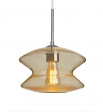  1JT-ZENGD-EDIL-SN - Besa, Zen Cord Pendant, Gold Bubble, Satin Nickel Finish, 1x8W LED Filament