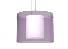  1KG-A00707-SN - Besa Pendant Pahu 16 Satin Nickel Transparent Amethyst/Opal 1x150W Medium Base A21