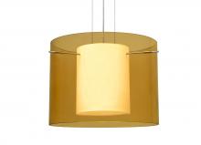  1KG-G00707-LED-SN - Besa Pahu 16 LED Pendant 1Kg Transparent Armagnac/Opal Satin Nickel 1x11W LED