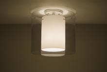  1KM-S18407-SN - Besa Ceiling Pahu 12 Satin Nickel Transparent Smoke/Opal 1x100W Medium Base