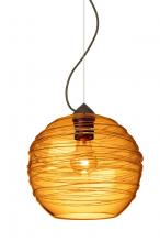  1KX-462782-BR - Besa Wave 10 Pendant Bronze Amber 1x60W Medium Base