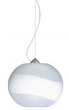  1KX-477699-SN - Besa Luna Pendant Opal Frost Satin Nickel 1x100W Medium Base