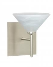  1SW-117652-LED-SN-SQ - Besa Wall With SQ Canopy Kona Satin Nickel Marble 1x5W LED