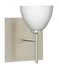  1SW-185807-SN-SQ - Besa Divi Wall With SQ Canopy 1SW Opal Matte Satin Nickel 1x40W G9