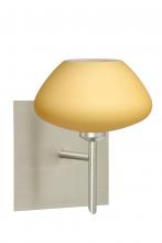  1SW-5410VM-LED-SN-SQ - Besa Wall With SQ Canopy Peri Satin Nickel Vanilla Matte 1x5W LED