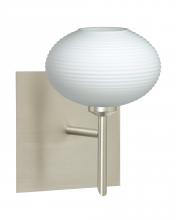  1SW-561207-SN-SQ - Besa Wall With SQ Canopy Lasso Satin Nickel Opal Matte 1x40W G9