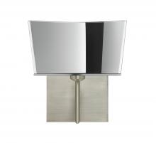  1SW-6773MR-SN-SQ - Besa Groove Wall With SQ Canopy 1SW Mirror-Frost Satin Nickel 1x40W G9