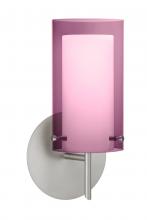  1SW-A44007-LED-SN - Besa Pahu 4 Wall 1SW Transparent Amethyst/Opal Satin Nickel 1x5W LED