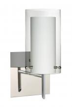  1SW-C44007-CR-SQ - Besa Pahu 4 Wall With SQ Canopy 1SW Clear/Opal Chrome 1x40W G9