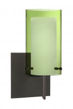  1SW-L44007-BR-SQ - Besa Pahu 4 Wall With SQ Canopy 1SW Transparent Olive/Opal Bronze 1x40W G9