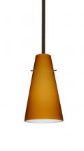  1TT-412480-BR - Besa Cierro Stem Pendant Bronze Amber Matte 1x100W Medium Base