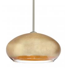  1TT-4345GF-LED-SN - Besa Brio 14 Stem Pendant Satin Nickel Gold Foil 1x9W LED