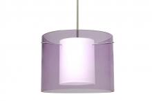  1TT-A00707-SN - Besa Stem Pendant Pahu 16 Satin Nickel Transparent Amethyst/Opal 1x150W Medium Base A