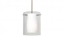  1TT-C00607-LED-SN - Besa Pahu 8 LED Pendant 1Tt Clear/Opal Satin Nickel 1x11W LED