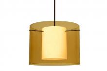  1TT-G00707-BR - Besa Stem Pendant Pahu 16 Bronze Transparent Armagnac/Opal 1x150W Medium Base A21