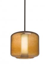  1TT-NILES10AO-BR - Besa Niles 10 Pendant, Amber Bubble/Opal, Bronze Finish, 1x60W Medium Base T10