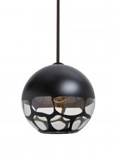  1TT-ROCKYBK-BR - Besa, Rocky Stem Pendant, Black, Bronze Finish, 1x60W Medium Base