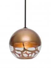  1TT-ROCKYCP-LED-BR - Besa, Rocky Stem Pendant, Copper, Bronze Finish, 1x9W LED