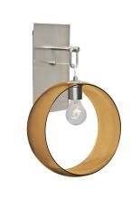  1WP-PLATOAM-SN-NI - Besa, Plato Wall Pendant, Amber, Satin Nickel Finish, 1x60W Medium Base