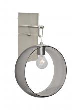  1WP-PLATOSM-SN-NI - Besa, Plato Wall Pendant, Smoke, Satin Nickel Finish, 1x60W Medium Base