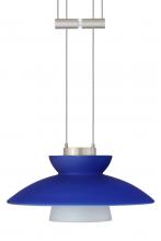  1XA-271823-SN - Besa Pendant Trilo 7 Satin Nickel Blue Matte 1x50W Halogen