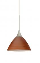  1XC-1743CH-SN - Besa Pendant Domi Satin Nickel Cherry 1x50W Halogen