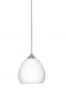  1XC-560507-SN - Besa Pendant Tay Tay Satin Nickel Opal Matte 1x50W Halogen