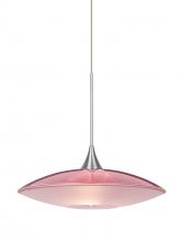  1XC-6294RD-LED-SN - Besa Pendant Spazio Satin Nickel Red/Frost 1x5W LED