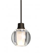  1XC-BOCA3CL-BR - Besa, Boca 3 Cord Pendant, Clear, Bronze Finish, 1x35W Halogen