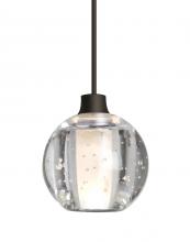  1XC-BOCA5BB-LED-BR - Besa, Boca 5 Cord Pendant, Clear Bubble, Bronze Finish, 1x3W LED