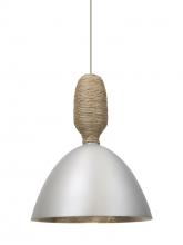  1XC-CREED-LED-SN - Besa Creed Cord Pendant, Satin Nickel With Silver Reflector, Satin Nickel Finish, 1x9