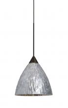  1XC-EVESS-BR - Besa, Eve Cord Pendant, Stone Silver Foil, Bronze Finish, 1x50W Halogen