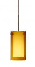 Besa Lighting 1XC-G44007-LED-BR - Besa Pendant Pahu 4 Bronze Transparent Armagnac/Opal 1x5W LED