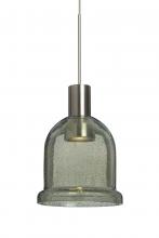  1XC-KIBAMS-LED-SN - Besa, Kiba Cord Pendant, Moss Bubble, Satin Nickel Finish, 1x3W LED