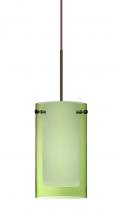  1XC-L44007-BR - Besa Pendant Pahu 4 Bronze Transparent Olive/Opal 1x35W Halogen