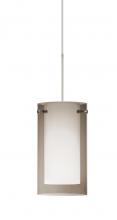  1XC-S44007-SN - Besa Pendant Pahu 4 Satin Nickel Transparent Smoke/Opal 1x35W Halogen