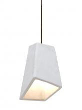  1XC-SKIPWH-LED-BR - Besa Skip Cord Pendant, White, Bronze Finish, 1x9W LED