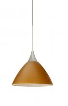  1XT-1743OK-SN - Besa Pendant Domi Satin Nickel Oak 1x50W Halogen