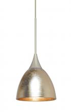  1XT-1758GF-SN - Besa Divi Pendant, Gold Foil, Satin Nickel, 1x50W Halogen