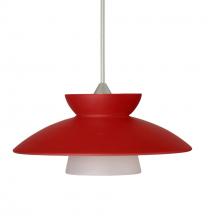  1XT-271831-SN - Besa Pendant Trilo 7 Satin Nickel Red Matte 1x50W Halogen