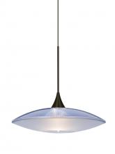  1XT-6294BL-BR - Besa Pendant Spazio Bronze Blue/Frost 1x50W Halogen