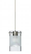  1XT-6524EC-LED-SN - Besa Pendant Scope Satin Nickel Clear/Frost 1x5W LED Mr16