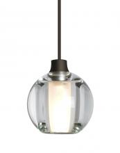  1XT-BOCA5CL-LED-BR - Besa, Boca 5 Cord Pendant, Clear, Bronze Finish, 1x3W LED