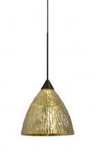  1XT-EVEGS-BR - Besa, Eve Cord Pendant, Stone Gold Foil, Bronze Finish, 1x50W Halogen