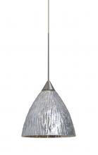  1XT-EVESS-SN - Besa, Eve Cord Pendant, Stone Silver Foil, Satin Nickel Finish, 1x50W Halogen