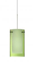  1XT-L44007-LED-SN - Besa Pendant Pahu 4 Satin Nickel Transparent Olive/Opal 1x5W LED