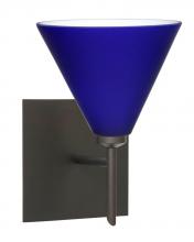  1SW-5121CM-BR-SQ - Besa Wall With Sq Canopy Kani Bronze Cobalt Blue Matte 1x40W G9