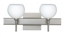  2SW-565807-LED-SN-SQ - Besa Wall With SQ Canopy Palla 5 Satin Nickel Opal Matte 2x5W LED