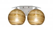  2WC-JILLYAM-SN - Besa, Jilly Vanity, Vapor Amber, Satin Nickel Finish, 2x60W Incandescent